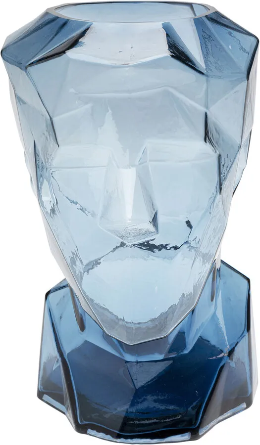 Wazon szklany PRISMA FACE - niebieski