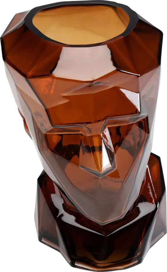 Wazon szklany PRISMA FACE - brązowy