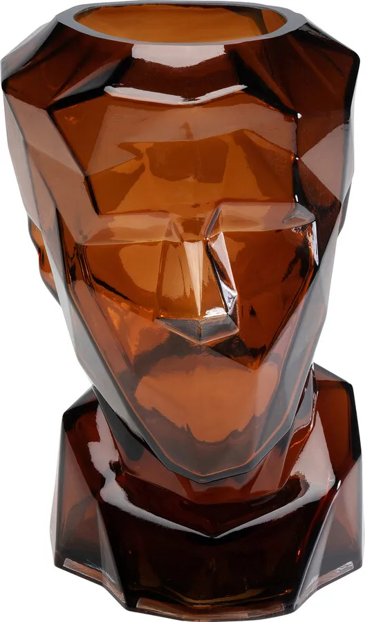 Wazon szklany PRISMA FACE - brązowy