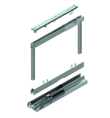 Stelaż + kosze Cargo Maxi Dolne MAXIMA PURO 40 cm / 190-210 cm / 6 półek - biały/bezbarwny + system jezdny FULTERER