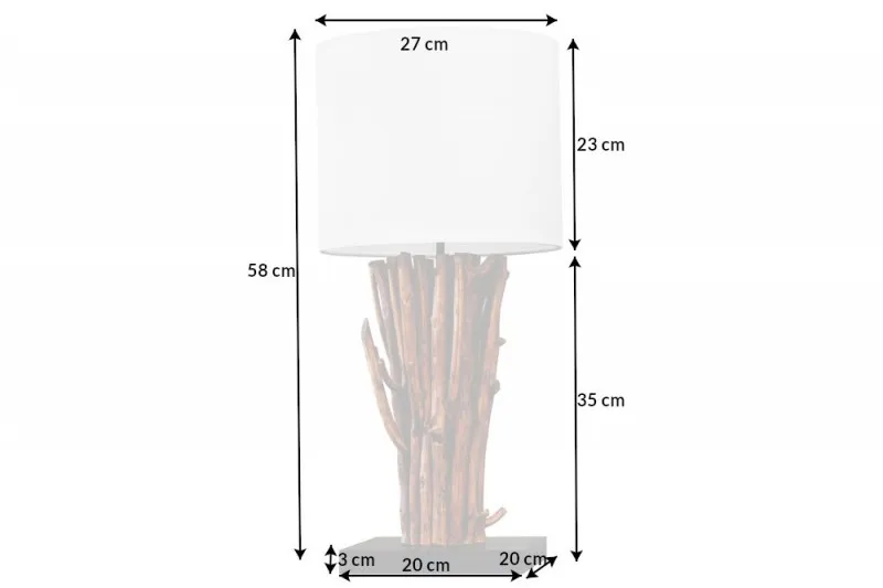 Lampa stołowa EUPHORIA - biały/naturalny