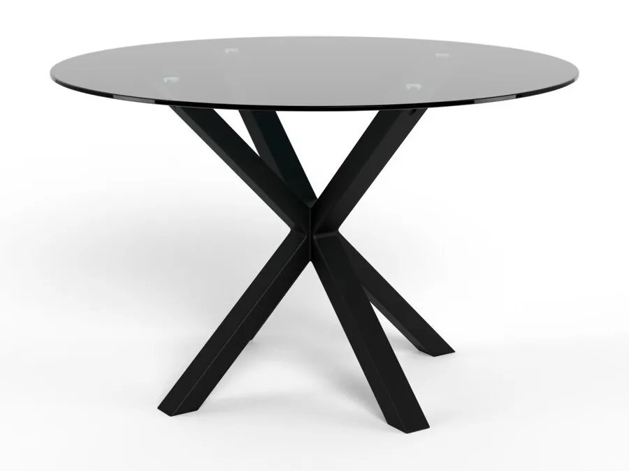 Stół okrągły HEAVEN 119 cm - transparentny/czarny