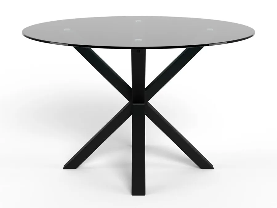 Stół okrągły HEAVEN 119 cm - transparentny/czarny