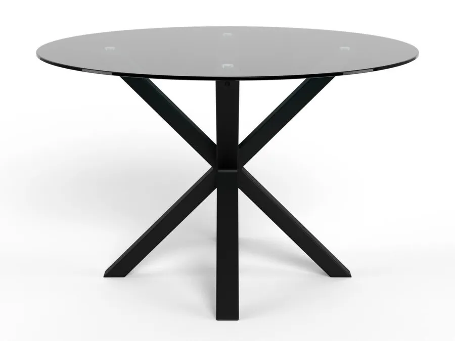 Stół okrągły HEAVEN 119 cm - transparentny/czarny