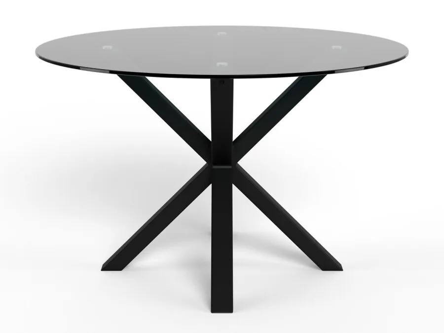 Stół okrągły HEAVEN 119 cm - transparentny/czarny