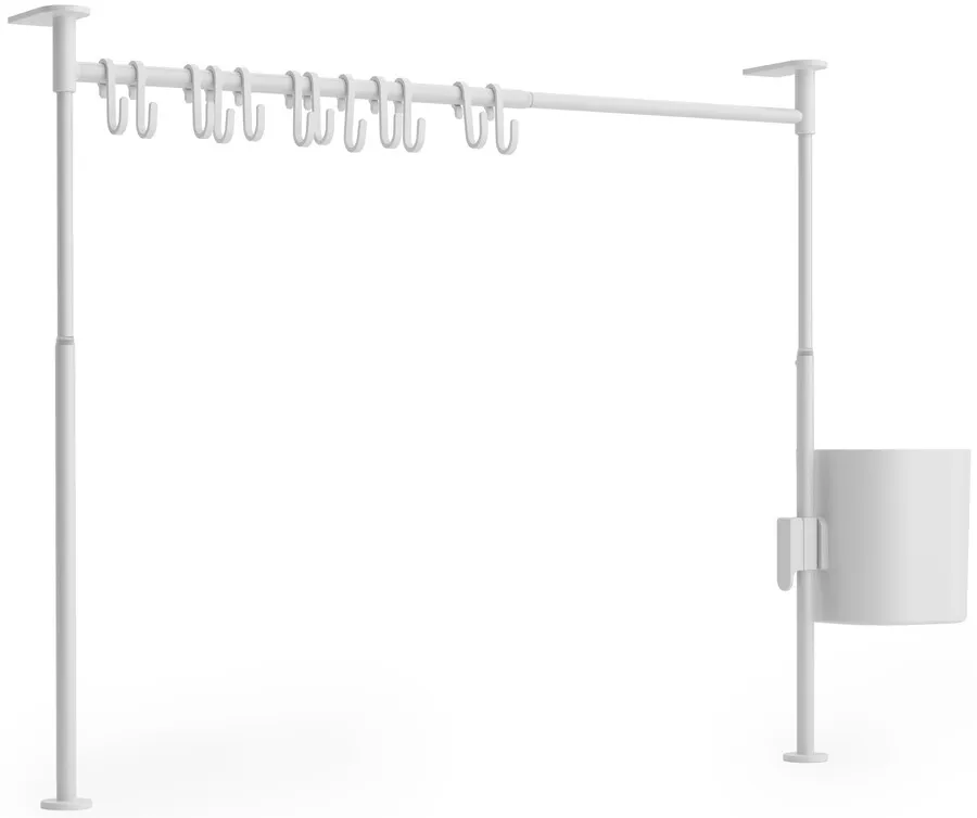 Organizer kuchenny metalowy biały 76x11 cm regulowany