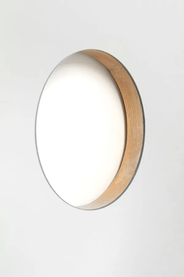 Lustro okrągłe wiszące CLEO 100 cm - dąb