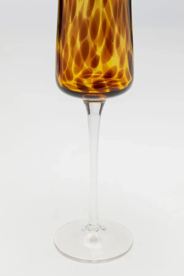 Kieliszek do szampana CARAMEL 210 ml - brązowy/transparentny