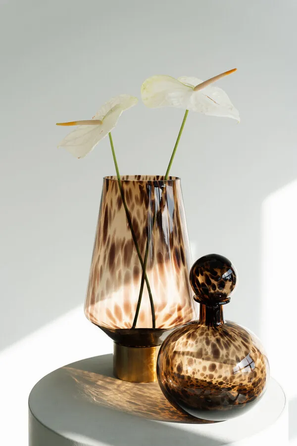 Wazon szklany CARAMEL 41 cm - brązowy