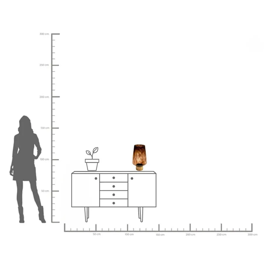 Wazon szklany CARAMEL 41 cm - brązowy