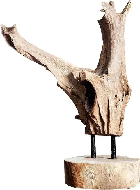 Figurka dekoracyjna FLAME 30-40 - drewno tekowe