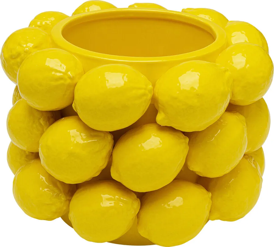 Wazon z porcelany LEMON JUICE 19 cm - żółty