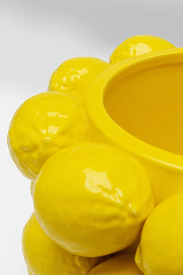 Wazon z porcelany LEMON JUICE 19 cm - żółty