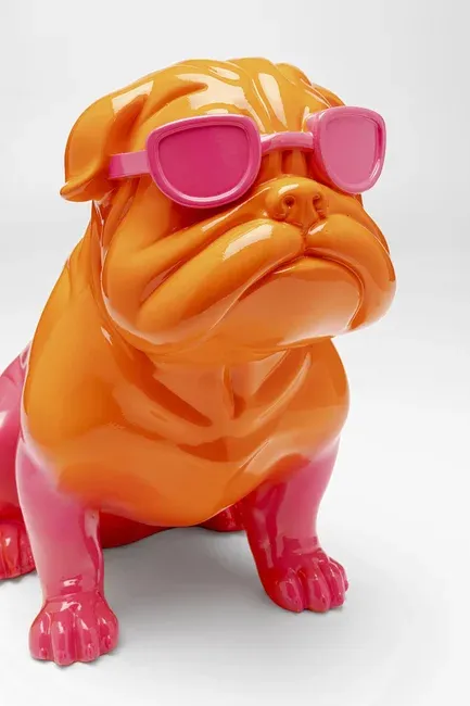 Figurka dekoracyjna FASHION DOG 17 - pomarańczowy/różowy