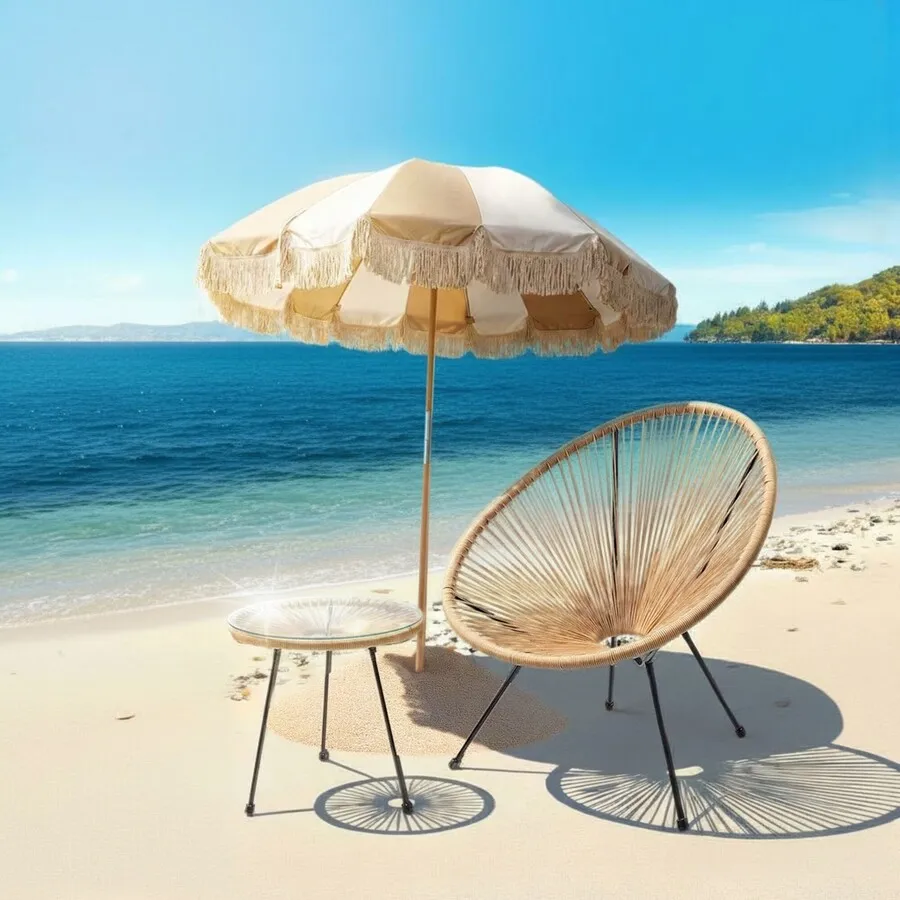 Zestaw ogrodowy ACAPULCO fotel i stolik - naturalny