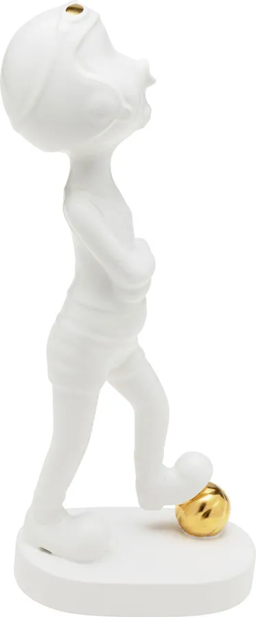 Figurka ceramiczna BALL GIRL 29 - biały/złoty