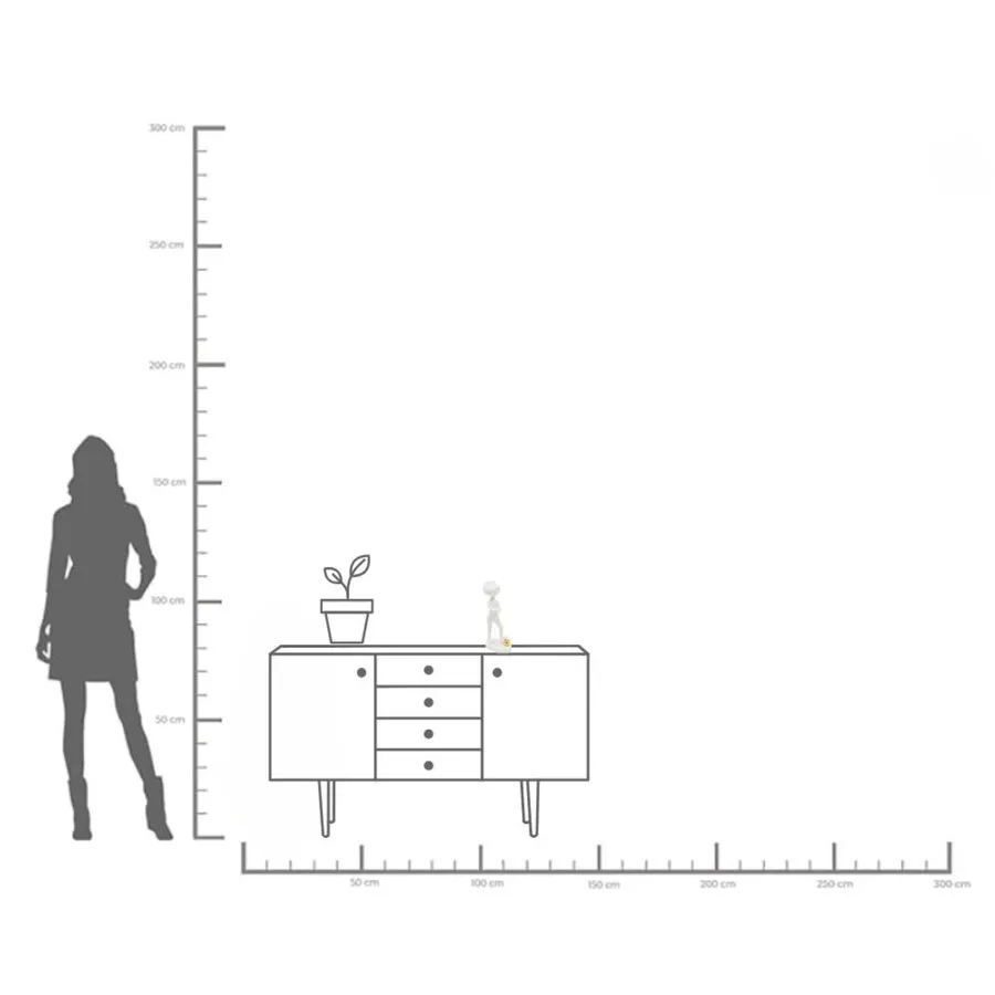 Figurka ceramiczna BALL GIRL 29 - biały/złoty