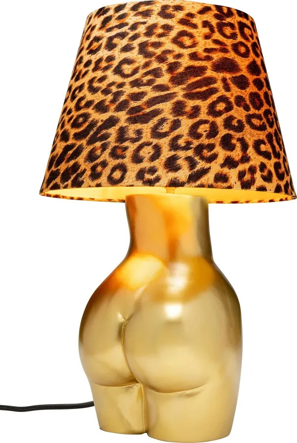 Lampa stołowa DONNA LEO - panterka/złoty