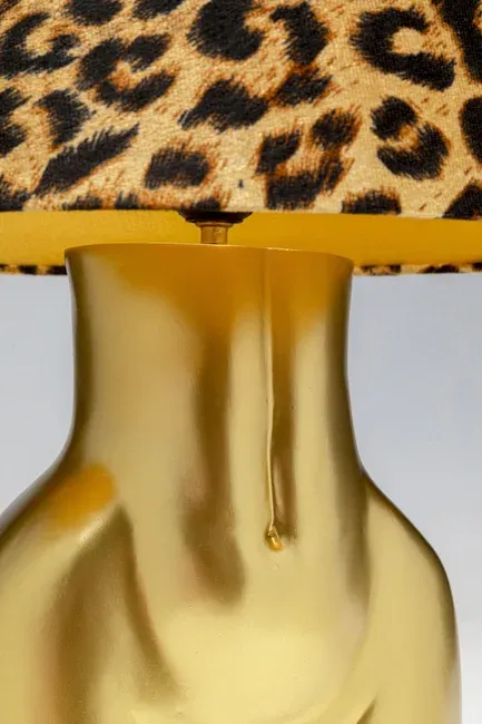 Lampa stołowa DONNA LEO - panterka/złoty