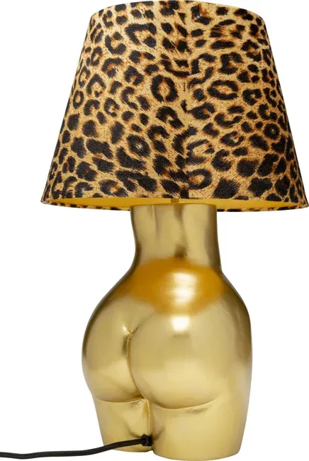 Lampa stołowa DONNA LEO - panterka/złoty