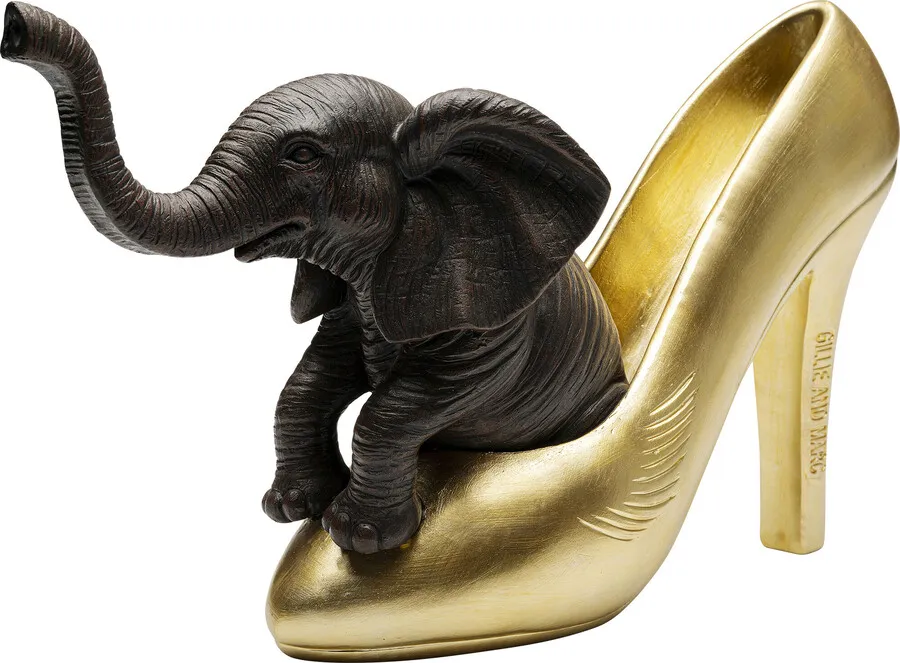 Figurka dekoracyjna ELEPHANT SHOE 34 - złoty/brązowy