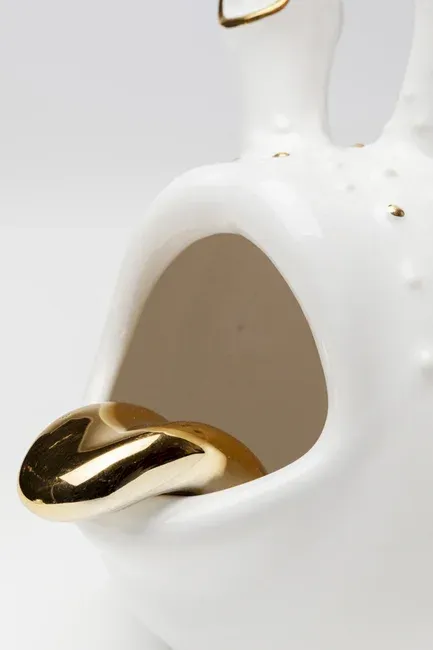 Figurka dekoracyjna FUNNY ANIMAL 19 - biały/złoty