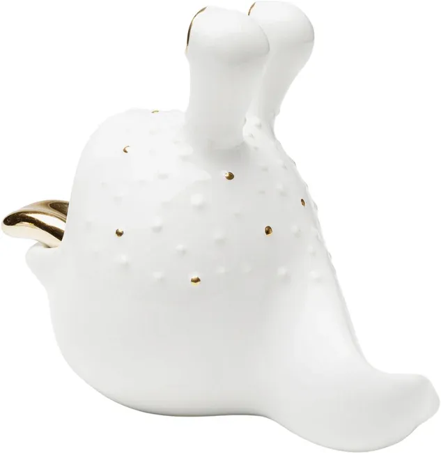 Figurka dekoracyjna FUNNY ANIMAL 19 - biały/złoty