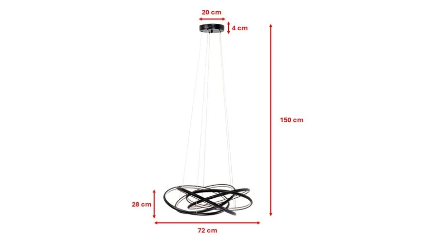 Lampa wisząca LED SATURN 72 - czarny