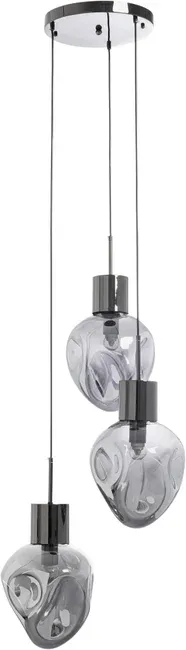 Lampa wisząca SUPERNOVA SMOKY TRE 45 - dymiony/srebrny