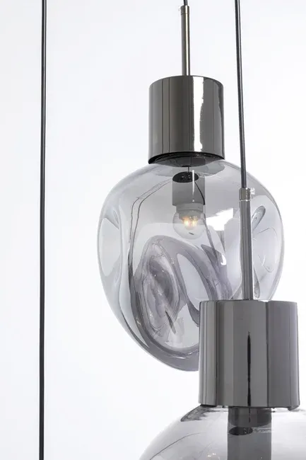Lampa wisząca SUPERNOVA SMOKY TRE 45 - dymiony/srebrny