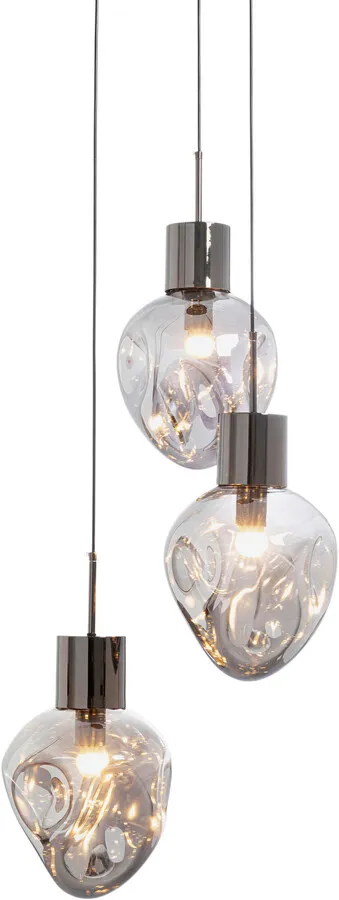 Lampa wisząca SUPERNOVA SMOKY TRE 45 - dymiony/srebrny