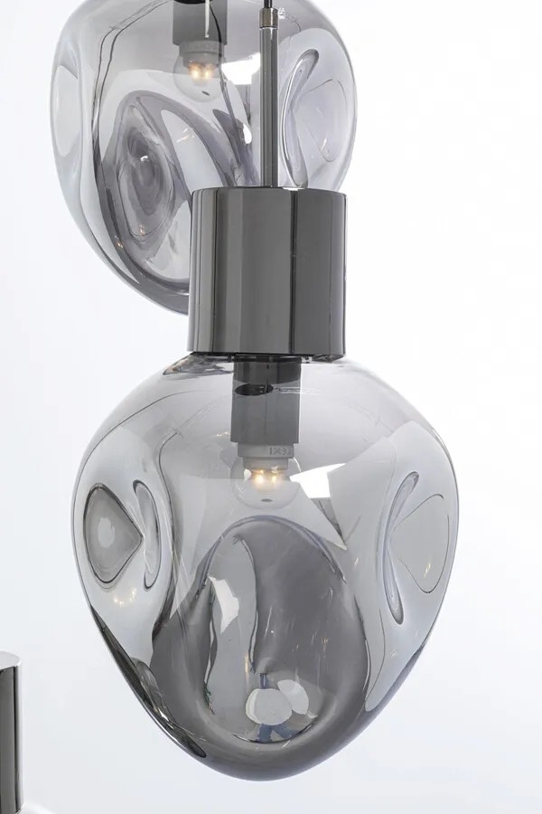 Lampa wisząca SUPERNOVA SMOKY TRE 45 - dymiony/srebrny