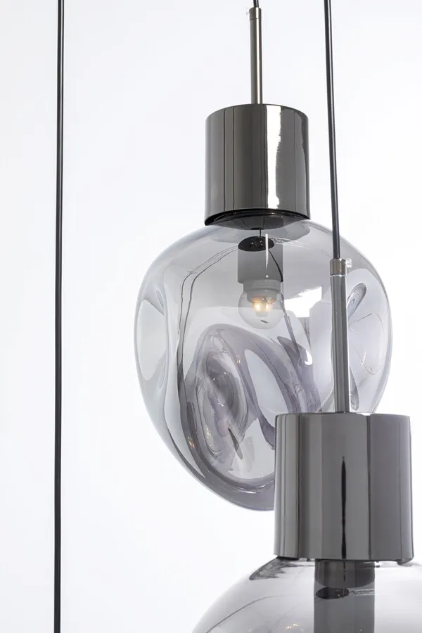 Lampa wisząca SUPERNOVA SMOKY TRE 45 - dymiony/srebrny