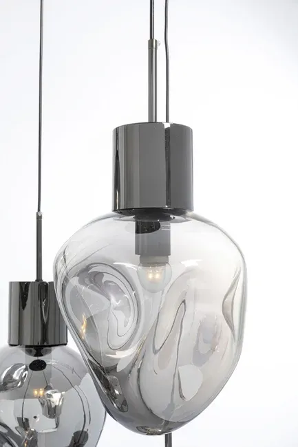 Lampa wisząca SUPERNOVA SMOKY CINQUE 50 - dymiony/srebrny
