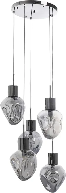 Lampa wisząca SUPERNOVA SMOKY CINQUE 50 - dymiony/srebrny