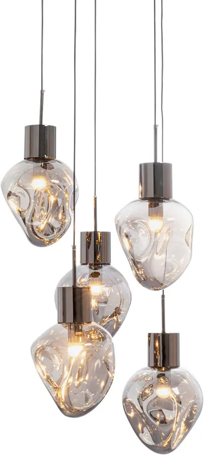 Lampa wisząca SUPERNOVA SMOKY CINQUE 50 - dymiony/srebrny