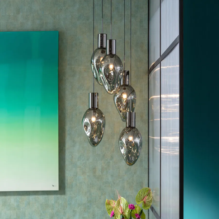 Lampa wisząca SUPERNOVA SMOKY CINQUE 50 - dymiony/srebrny