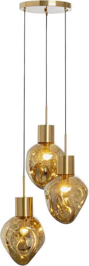 Lampa wisząca SUPERNOVA AMBER TRE 45 - złoty