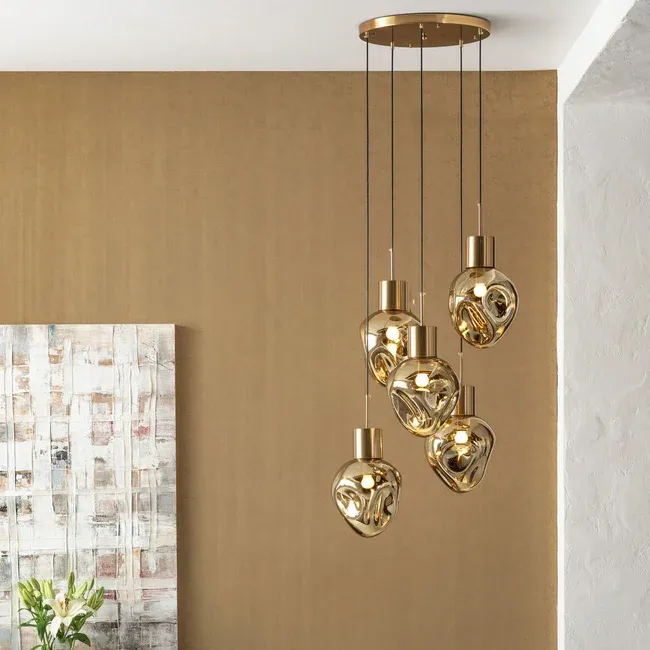 Lampa wisząca SUPERNOVA AMBER CINQUE 50 - złoty