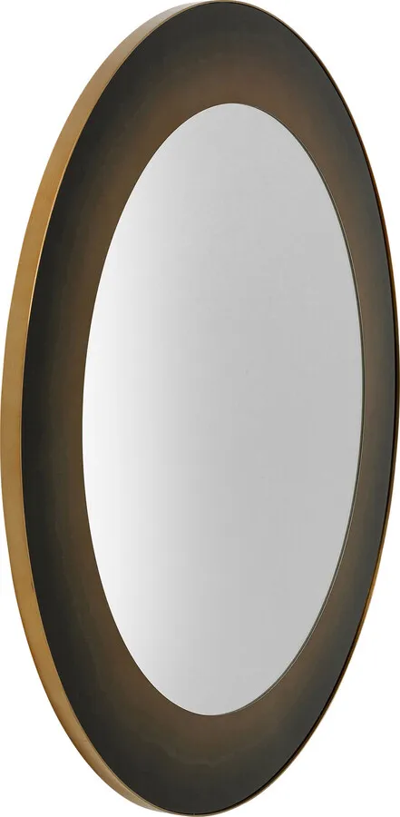Lustro wiszące okrągłe SOLO 100 cm - czarno-złoty