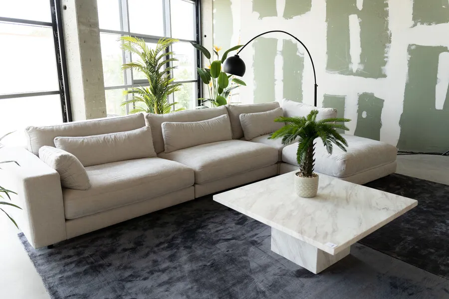 Stolik kawowy ARTISTICO MARBLE 100x100 - biały