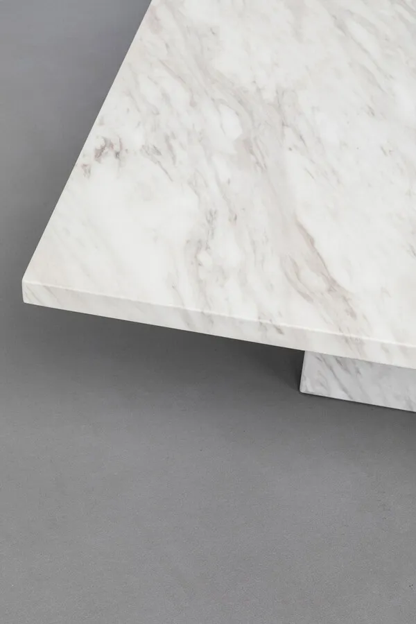 Stolik kawowy ARTISTICO MARBLE 100x100 - biały
