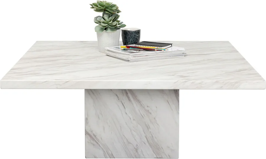 Stolik kawowy ARTISTICO MARBLE 100x100 - biały