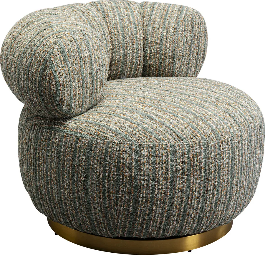 Fotel obrotowy COUTURE STRIPES boucle - niebieski