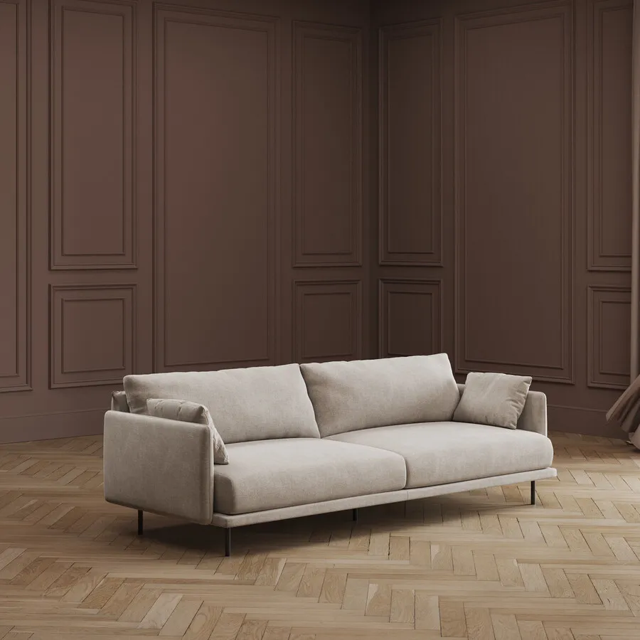 Sofa 3-osobowa EDNA - kremowy
