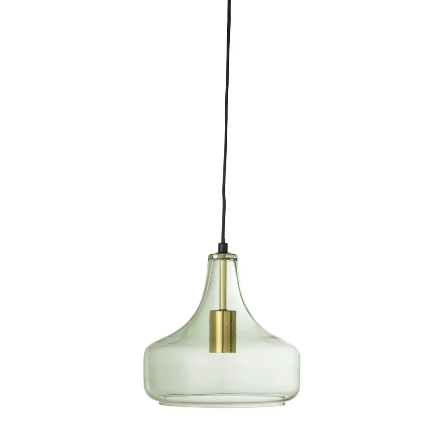 Lampa wisząca szklana YUSER - zielony/złoty