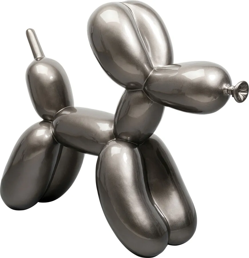 Dekoracja stojąca XL BALLOON DOG - szary metaliczny