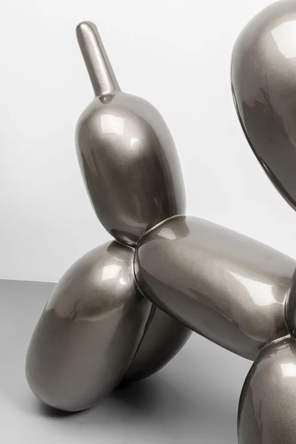 Dekoracja stojąca XL BALLOON DOG - szary metaliczny