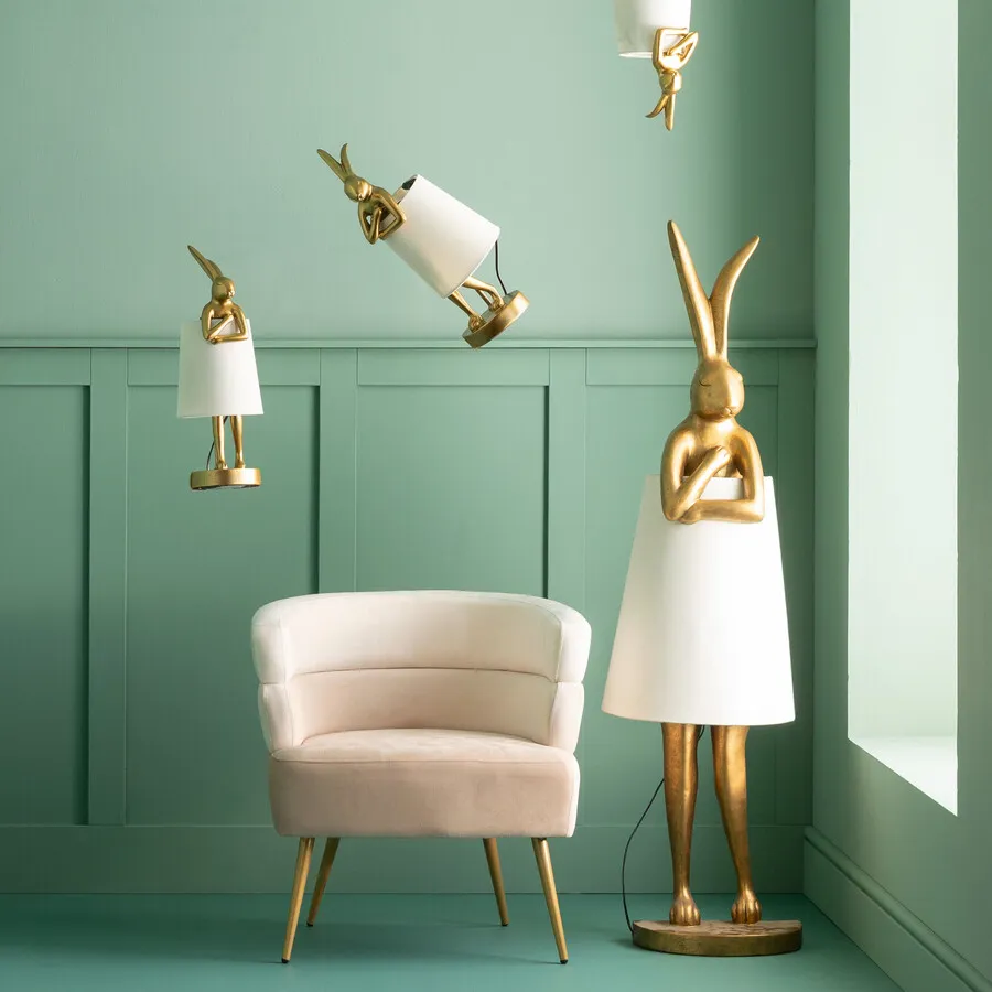 Lampa podłogowa ANIMAL RABBIT 150 - złoty/biały