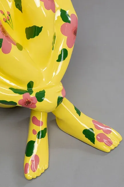 Figurka dekoracyjna GANGSTER DOG 80 - żółty w kwiaty